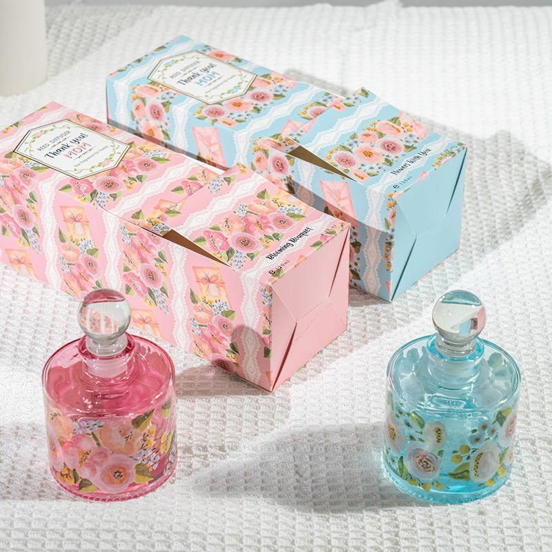 Penyebar buluh botol kaca bulat elegan hari ibu