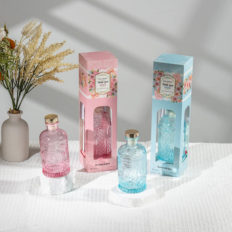 Penyebar buluh botol kaca bergaya hari ibu -pengeluar wangian rumah