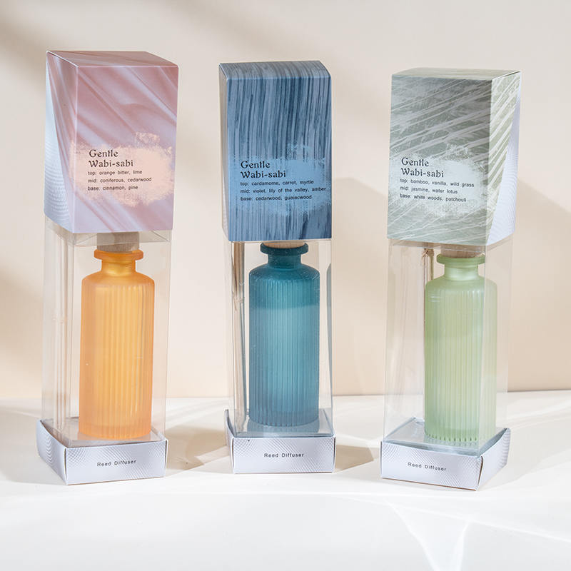 Botol kaca bulat jalur menegak tinggi reed diffuser-aroma diffuser oil manufacturer