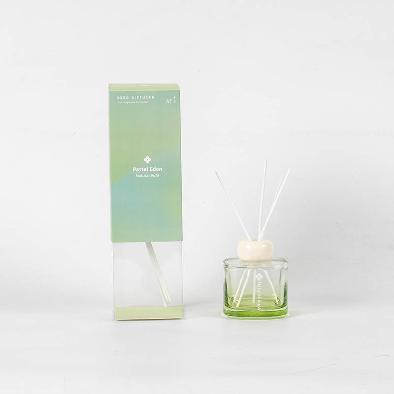 Botol minyak wangi kaca jernih persegi reed diffuser-aroma diffuser kilang