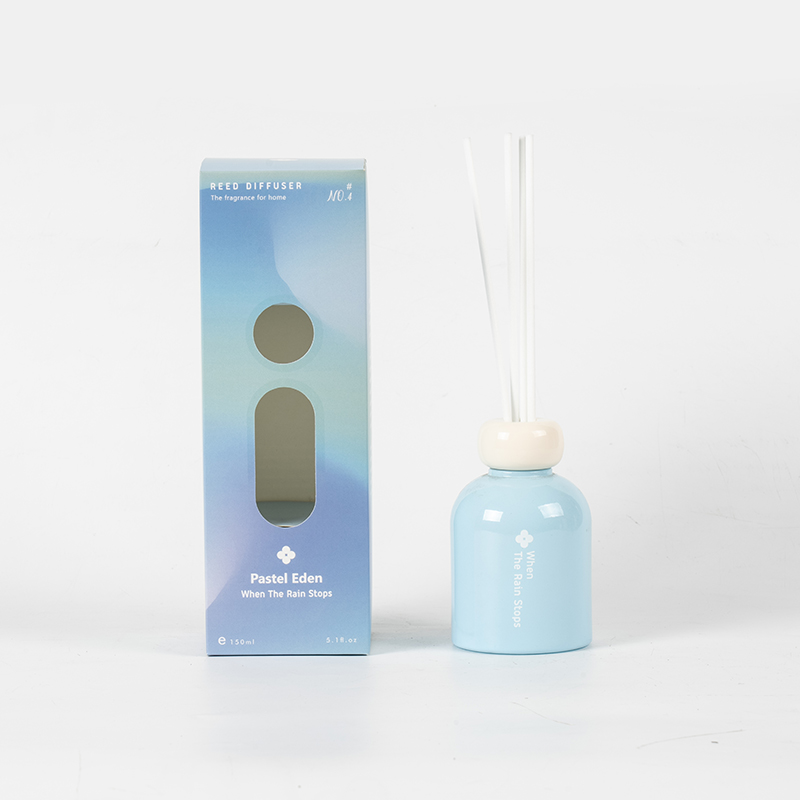 Penyebar wangi reed diffuser kaca pastel eden untuk pengeluar penyebar buluh rumah