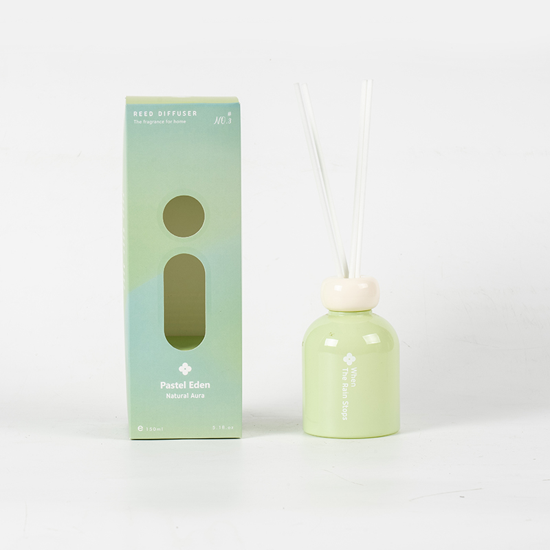 Penyebar wangi reed diffuser kaca pastel eden untuk pengeluar penyebar buluh rumah