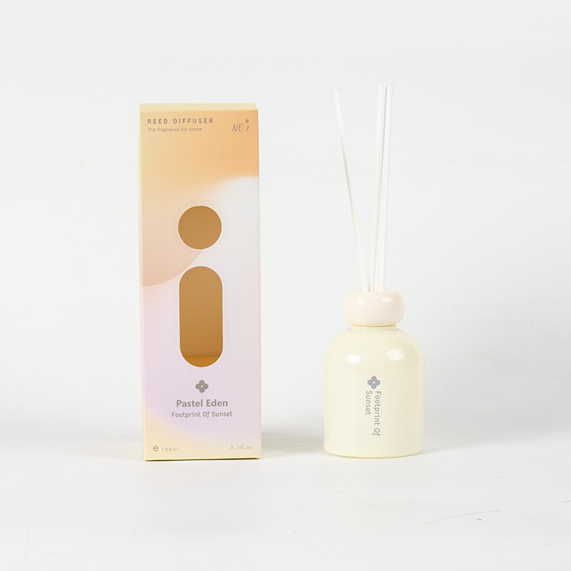 Penyebar wangi reed diffuser kaca pastel eden untuk pengeluar penyebar buluh rumah