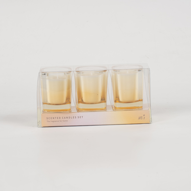 3pcs set lilin persegi dengan warna kecerunan