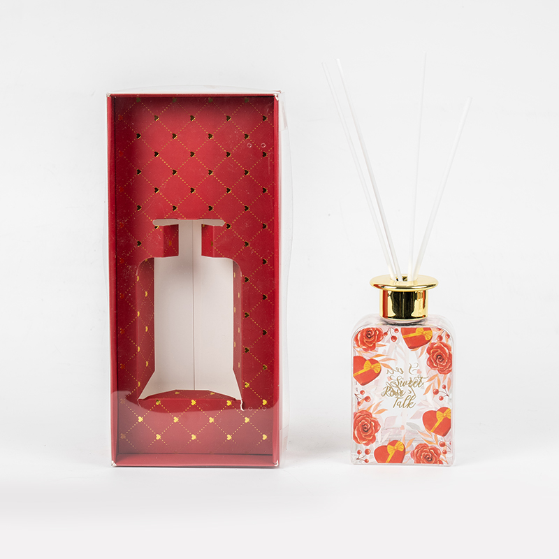 Valentine high square glass bottle reed diffuser-minyak premium koleksi valentine