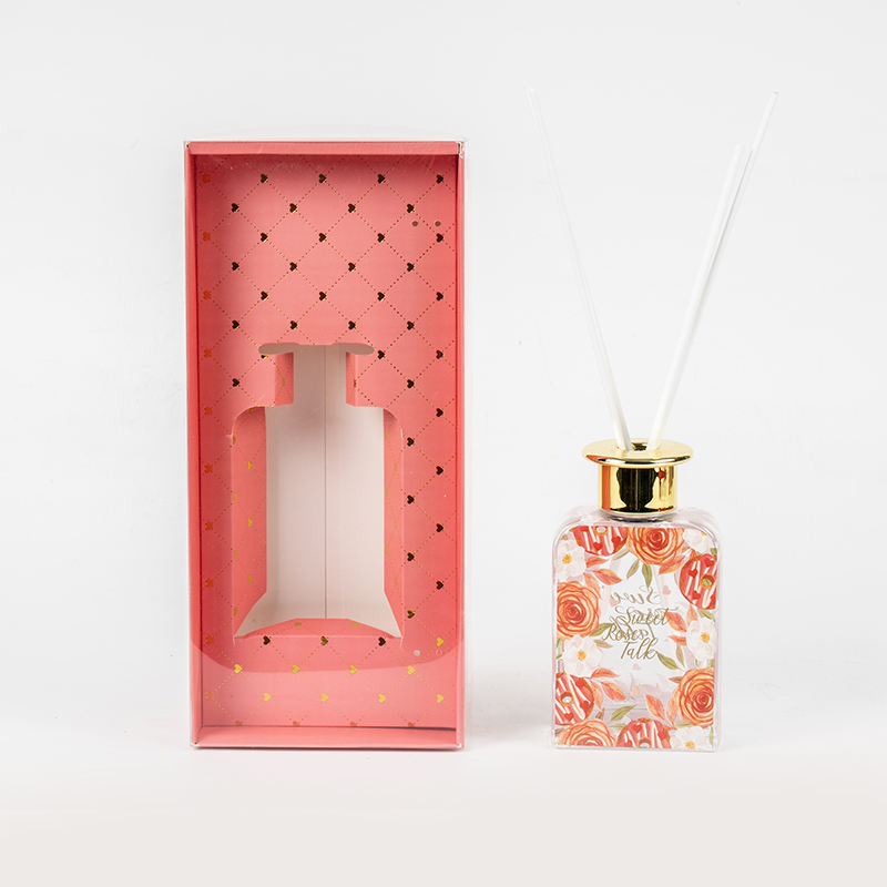 Valentine high square glass bottle reed diffuser-minyak premium koleksi valentine