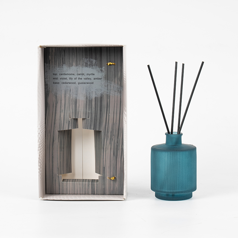 Pekeliling jalur menegak botol kaca lutsinar reed diffuser-pengeluar buluh diffuser bau rumah